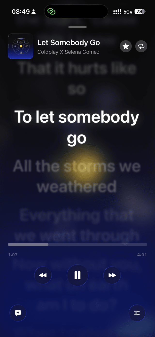 Dynamic lyrics background 5